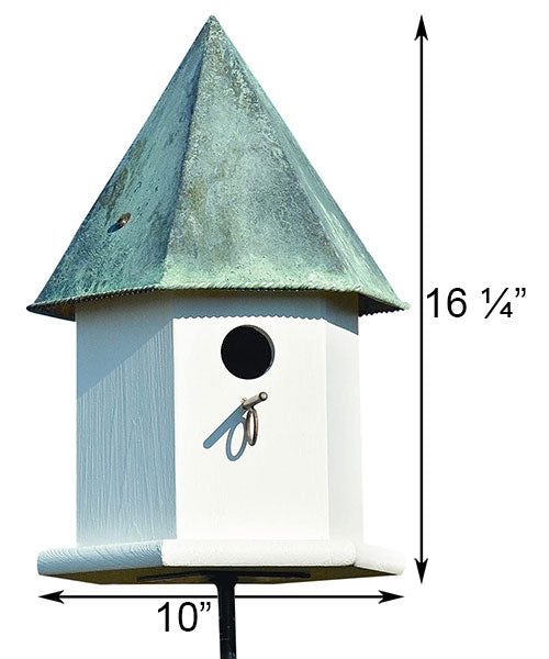 Heartwood Copper Songbird Deluxe Bird House, Verdigris Roof