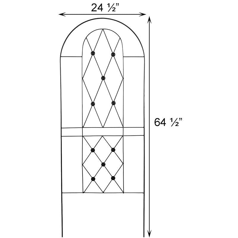 American GardenWorks Button Trellises, Black, 64.5"H, 2 Pack