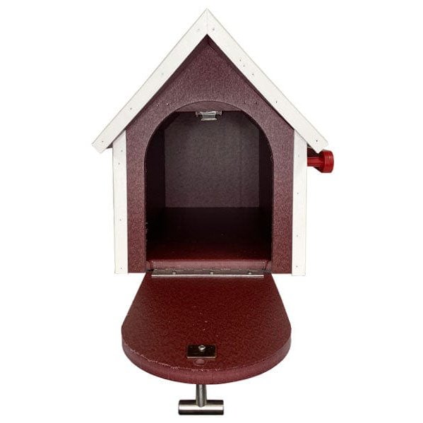 Amish Recycled Plastic Deluxe Mailbox, Cherrywood & White