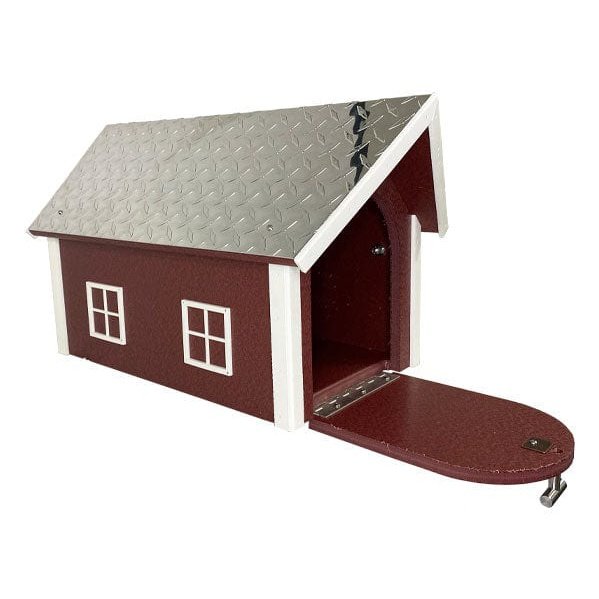 Amish Recycled Plastic Deluxe Mailbox, Cherrywood & White