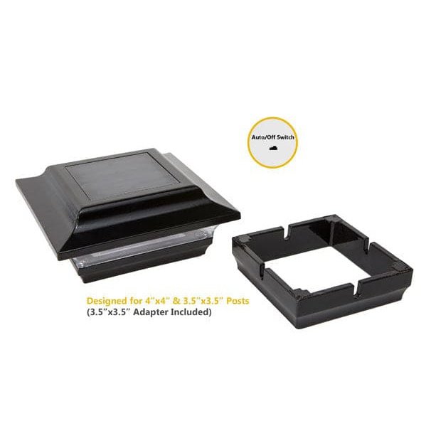 Classy Caps Imperial Solar Post Lights, Black, Pack of 2
