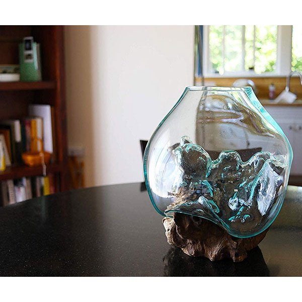 Cohasset Molten Glass Bowl & Natural Wood Sculpture, Large