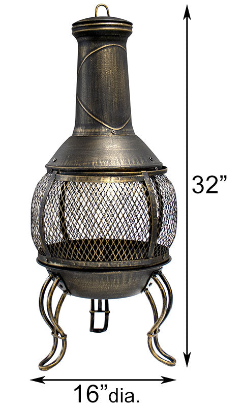 DeckMate Corona Steel Chimenea, 16" dia.