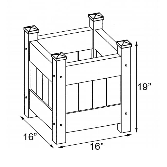 Dura-Trel Small Planter Box, White, 16"L