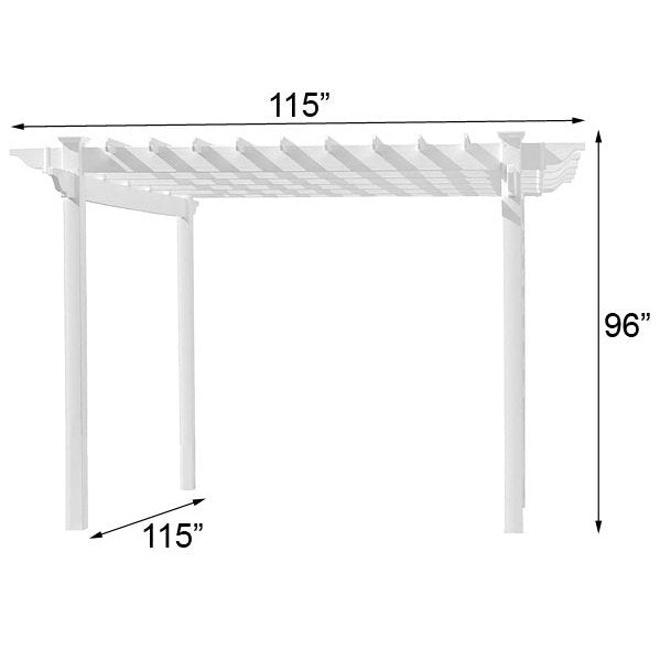 Dura-Trel Queensbrook Pergola, White, 9.5' x 9.5'
