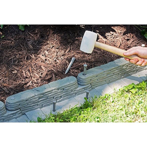 Emsco Bedrocks Stacked Faux Slate Edging Pieces, Pack of 4
