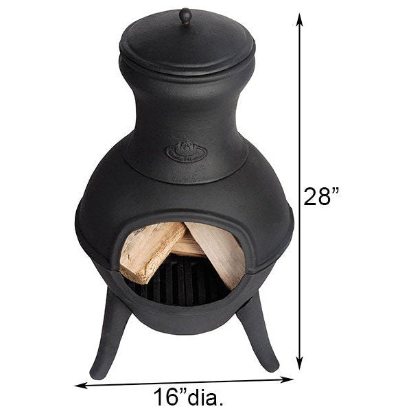 Esschert Design Cast Iron Terrace Chimenea Heater, 16" dia.