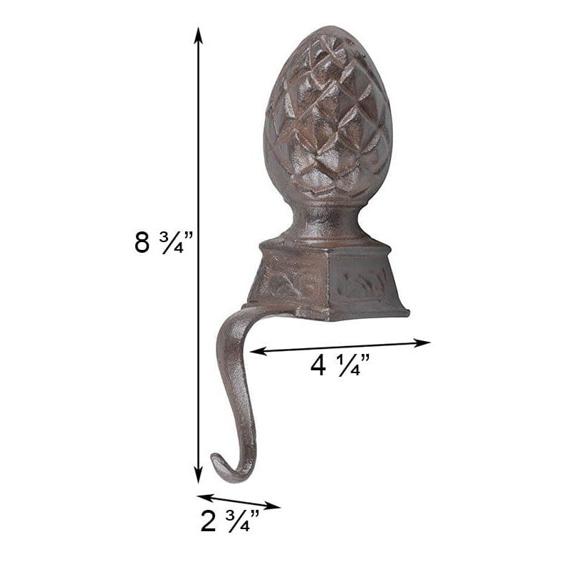 Esschert Design Cast Iron Christmas Stocking Hanger, Brown