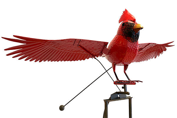 Esschert Staked Metal GIANT Flying Cardinal Rocker, 84"H