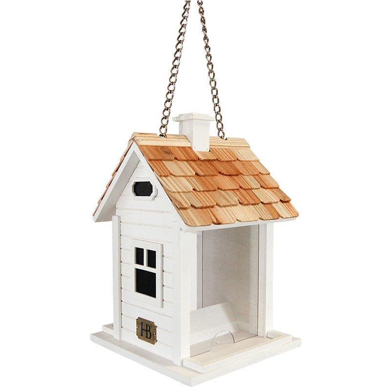 Home Bazaar Christmas Cottage Bird Feeder, White