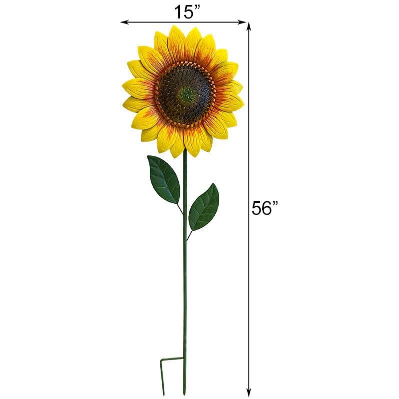 Land & Sea Metal Giant Sunflower Yard Art, 56"H, Pack of 2