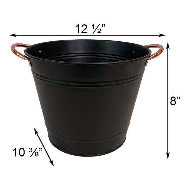 Panacea Modern Farmhouse Washtub Planter, Black, 10" dia.