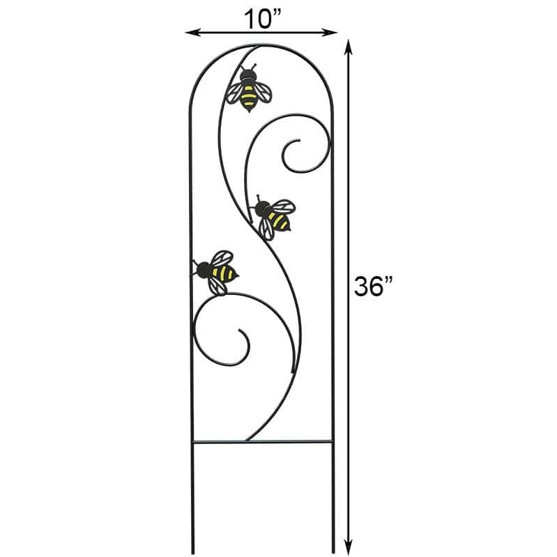 Panacea Bee-Conscious Pot Trellises, Black, 36"H, Pack of 3