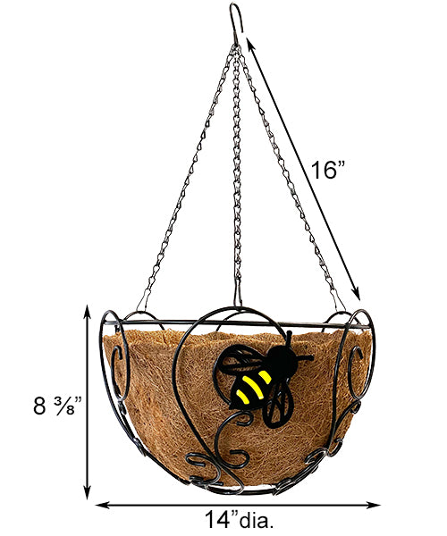 Panacea Bee-Conscious Hanging Baskets, 14" dia., Pack of 2