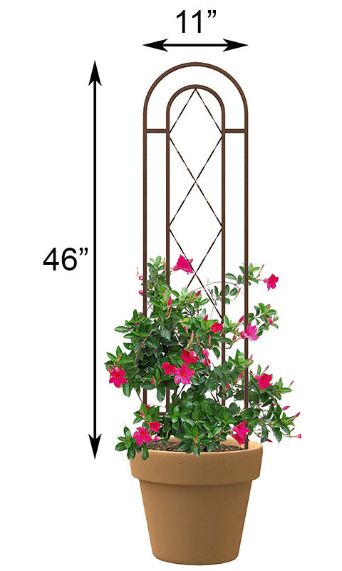 Panacea Rustic Farmhouse Twisted Wire Pot Trellis, Rust, 46"