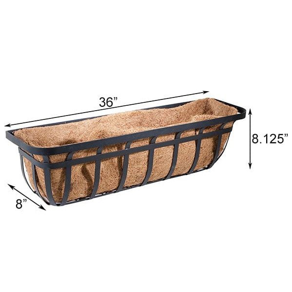 Panacea Flat Iron Series Planter Boxes, 36"L, Pack of 2