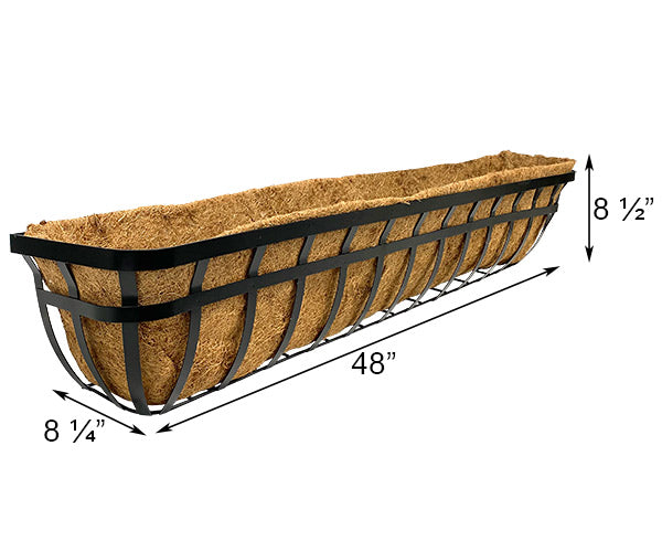 Panacea Flat Iron Series Planter Boxes, Black, 48"L, 4 Pack