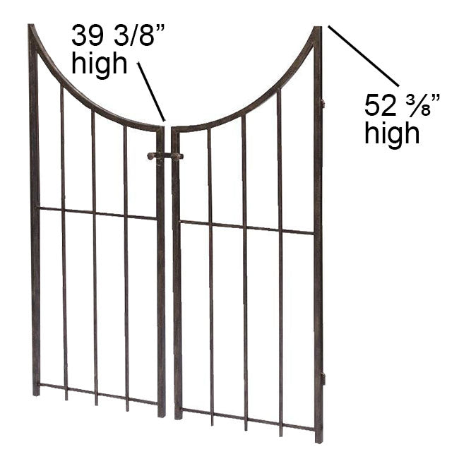Panacea Arch Topped Garden Arbor with Gate, Brushed Bronze