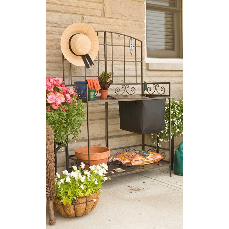 Panacea Potting Bench with Soil Reservoir, Bronze