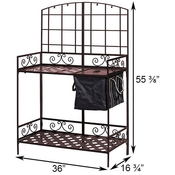 Panacea Potting Bench with Soil Reservoir, Bronze