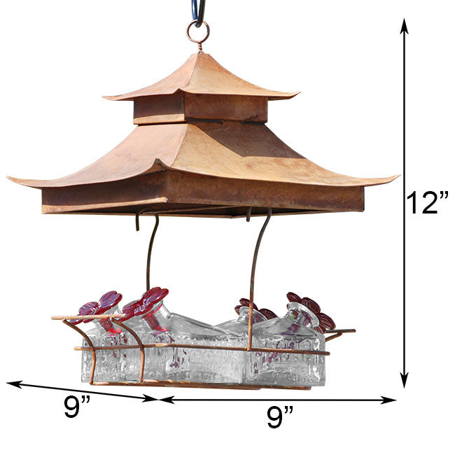 Parasol Basketweave Shelter Hummingbird Feeder, Clear, 18 oz