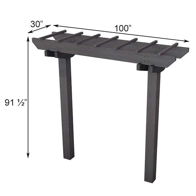 New England Cedar Wildwood Arbor, Charcoal, 91.5"H