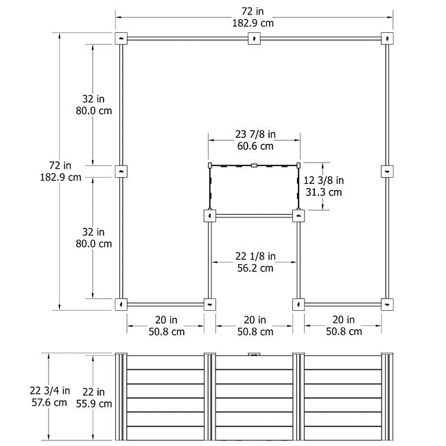 Vita Gardens Keyhole Garden Bed w/Easy Access, 6'L x 6'W
