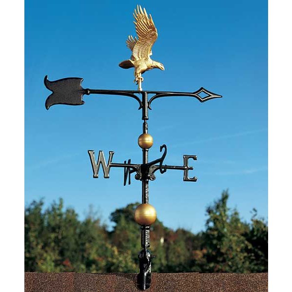 Whitehall Full-Bodied Eagle Weathervane, Gold-Bronze