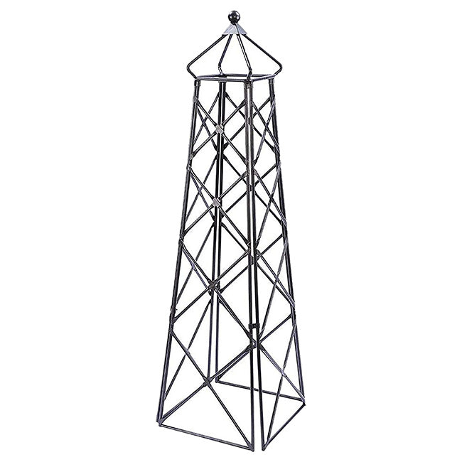 Achla Lattice Obelisk, Graphite, 67"