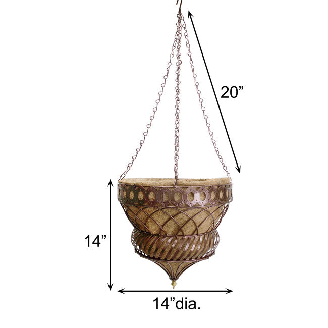 Austram Queen Anne Parasol Hanging Planter, Bronze, 2 Pack
