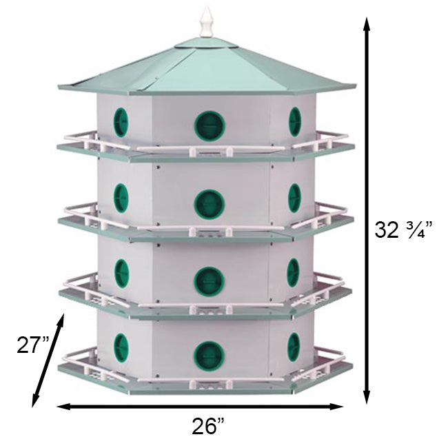 Heath 24-Room Deluxe Purple Martin House with Decoys