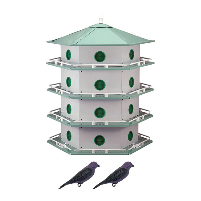 Heath 24-Room Deluxe Purple Martin House with Decoys