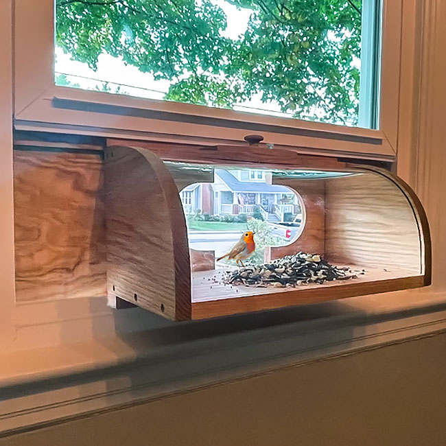Coveside In-House Breadbox Window Bird Feeder w/ Mirror