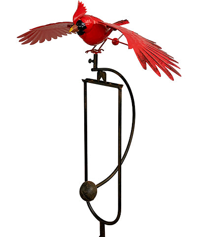 Esschert Design Staked Steel Flying Cardinal Rocker, 53"H