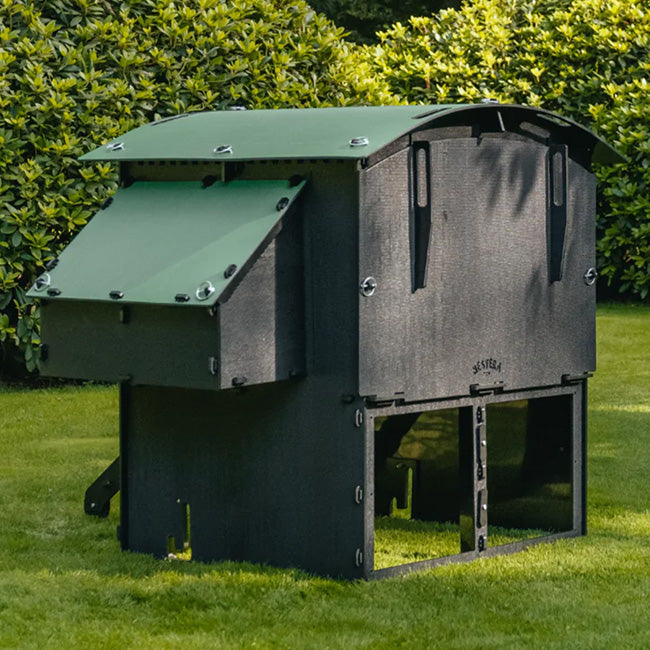 Nestera Large Raised Chicken Coop, Green and Black