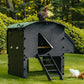 Nestera Large Raised Chicken Coop, Green and Black