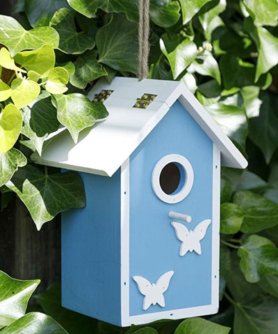 Butterfly Skies Bird House, Blue