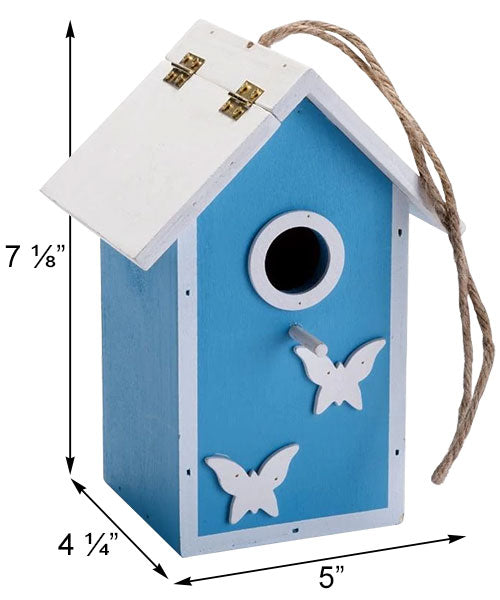 Butterfly Skies Bird House, Blue