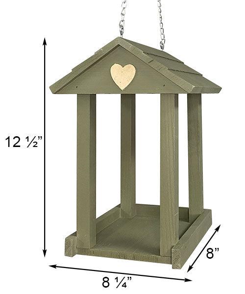 Valentine Fly Through Bird Feeder, Green