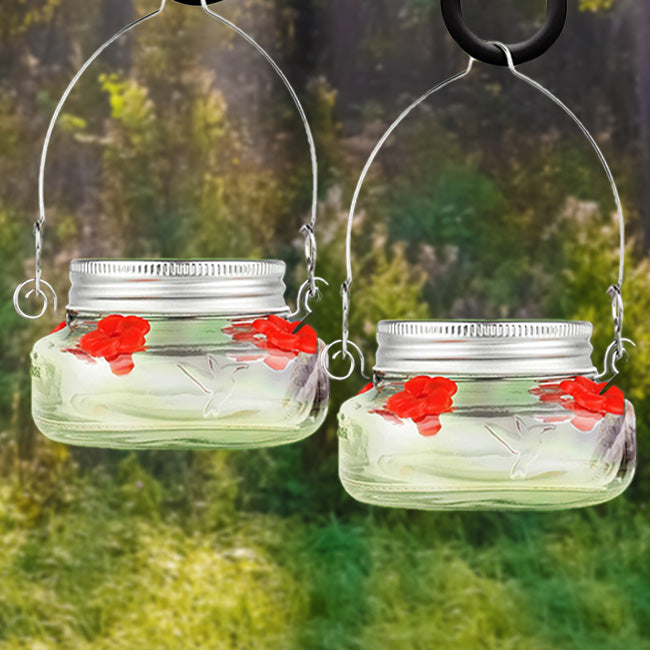 Nature's Way Mason Jar Hummingbird Feeders, 6 oz., Pack of 2