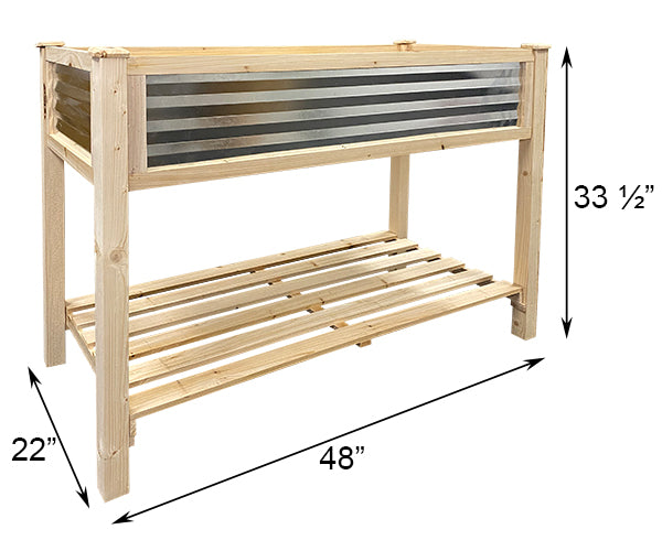 Panacea Cedar & Galvanized Steel Elevated Planter Bed, 4'L