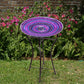 Audubon Glass Mosaic Bird Bath with Steel Stand, Purple