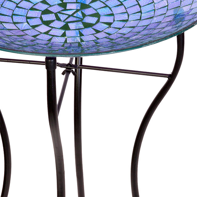 Audubon Glass Mosaic Bird Baths with Stands, Pack of 3