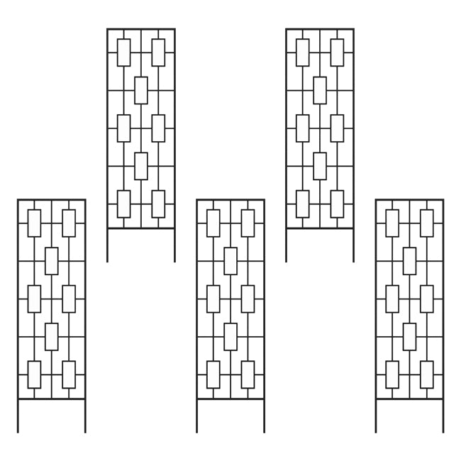Panacea Contemporary Trellises, Black, 78"H, Pack of 5