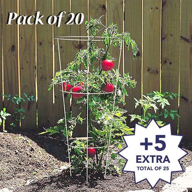 Panacea Round Tomato & Pepper Towers, Galvanized, Pack of 20
