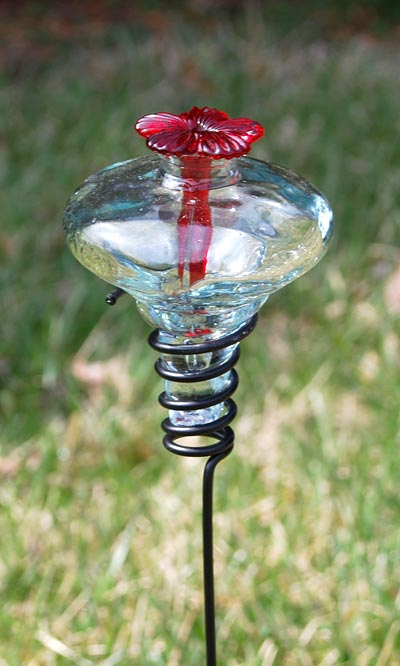 Mini-Blossom Hummingbird Feeder with Stake, Clear, 4 oz.