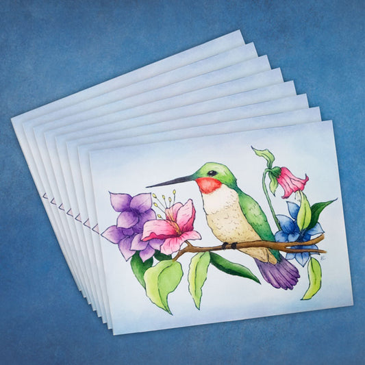 Set of 8 All Purpose "Hummingbird" Greeting Cards