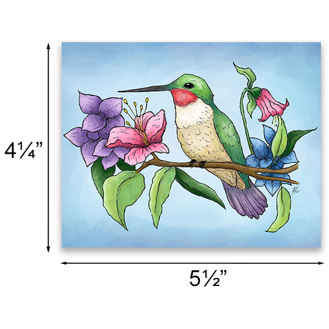 Set of 8 All Purpose "Hummingbird" Greeting Cards