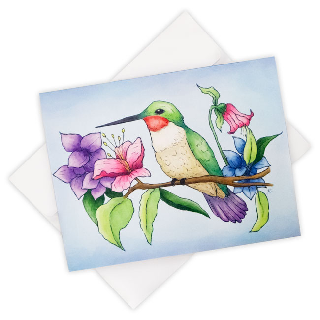 Pack of 20 All Purpose "Hummingbird" Greeting Cards