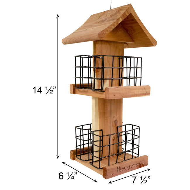 Amish Made Cedar Quad Suet Cake Tower